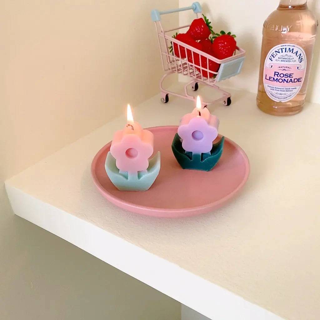 Jolie bougie parfumée coréenne en forme de fleur LIN115