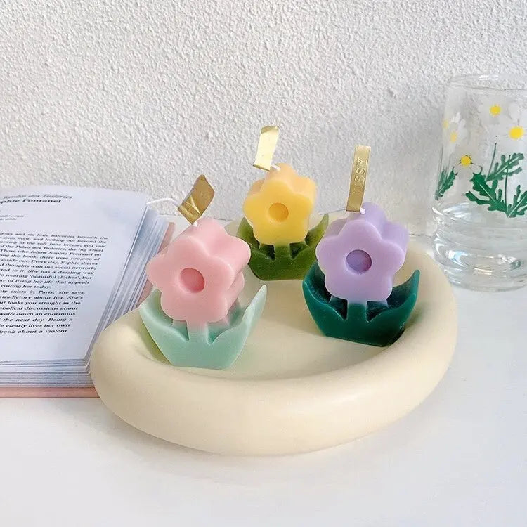Jolie bougie parfumée coréenne en forme de fleur LIN115