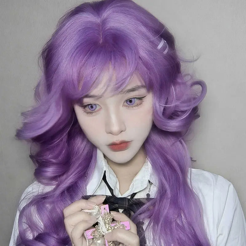 Kawaii Aesthetic Y2K Cute Fairy Danna Curly Purple Wig ON1508 spreepickyshop