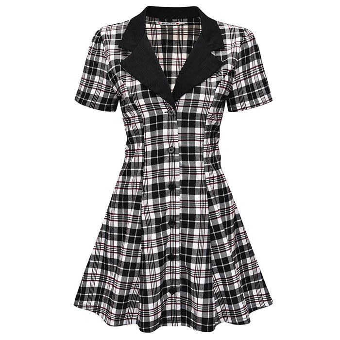 Black Dark Plaid Dress
