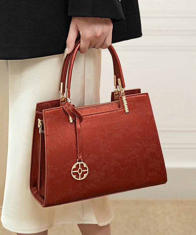 Beige Jacquard Bag Tote Versatile Elegant