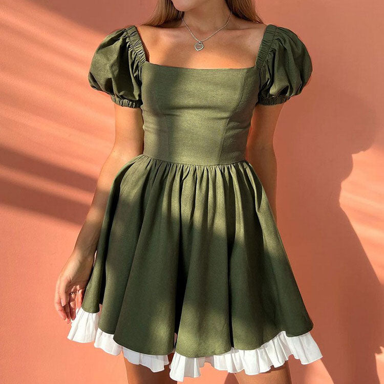 Classic Princess Green Mini Dress
