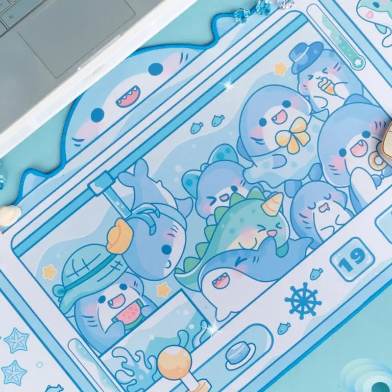 Kawaii Aesthetic Y2K Cute Fairy GG Pastel Blue Sharks Mouse Pad ON1490 spreepickyshop