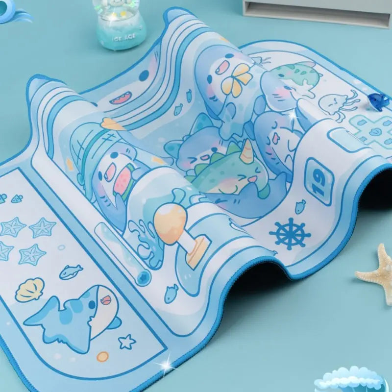 Kawaii Aesthetic Y2K Cute Fairy GG Pastel Blue Sharks Mouse Pad ON1490 spreepickyshop