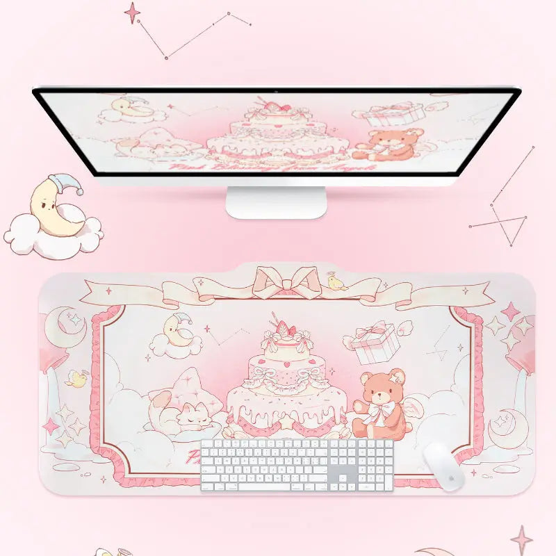 Kawaii Aesthetic Y2K Cute Fairy GG Pastel Sweet Dreamy Bear and Cake Mouse Pad ON1486 spreepickyshop