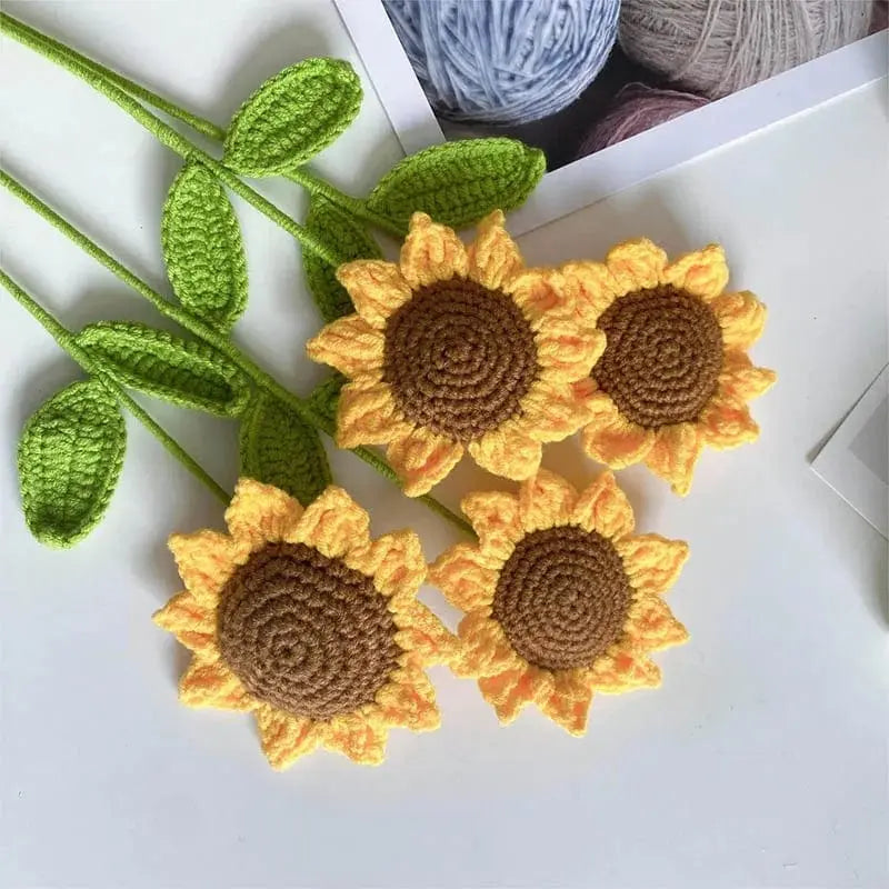 Kawaii Aesthetic Y2K Cute Fairy Handmade Knitted Sunflower MK Kawaii Store