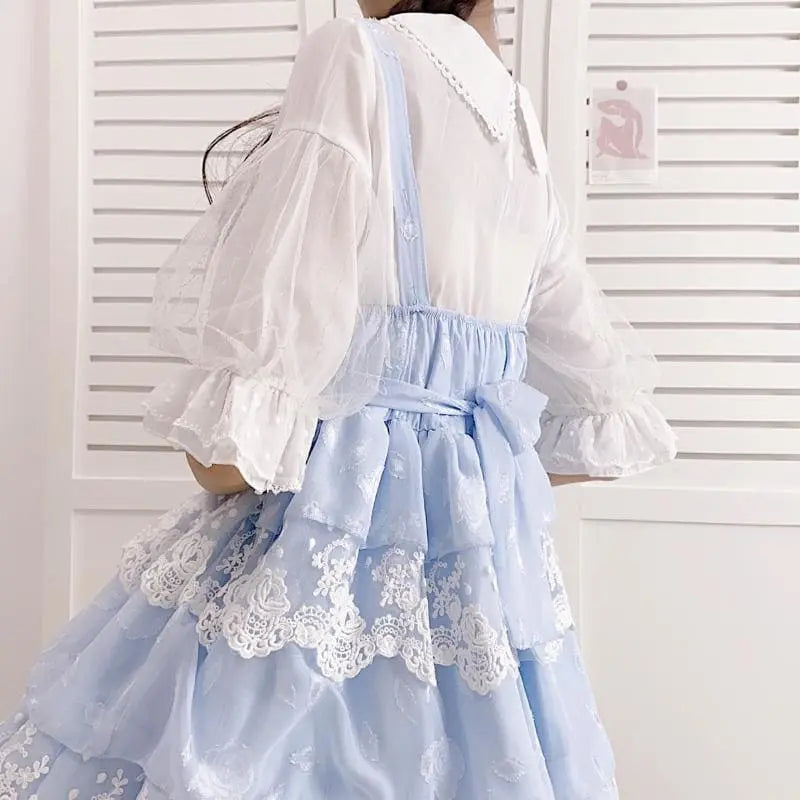 Blouse Lolita accentuée en tulle princesse Kawaii