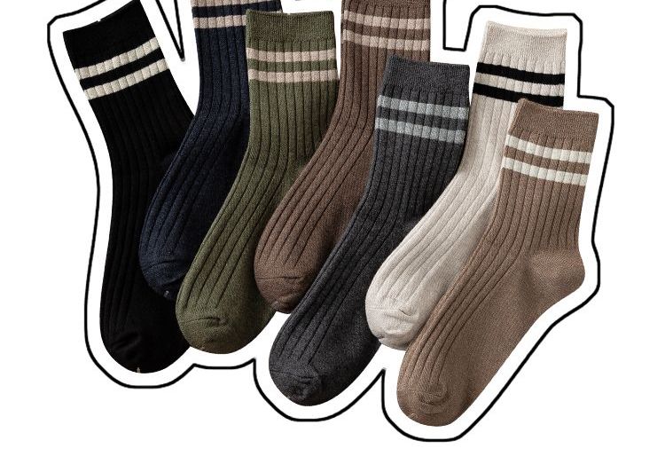 Set of 4: Striped Ribbed Socks