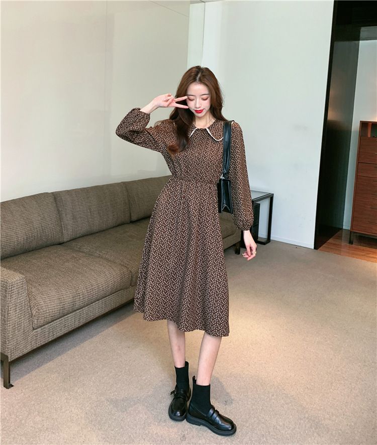 Peter Pan Collar Floral Print A