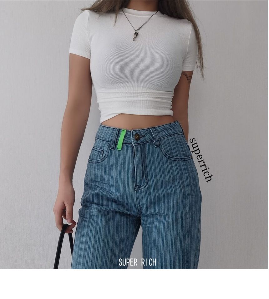 Short-Sleeve Top Plain Cropped