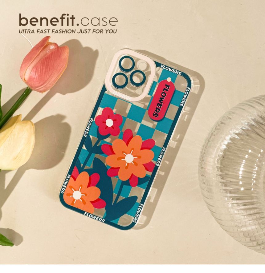 Flower Checker Transparent Phone Case