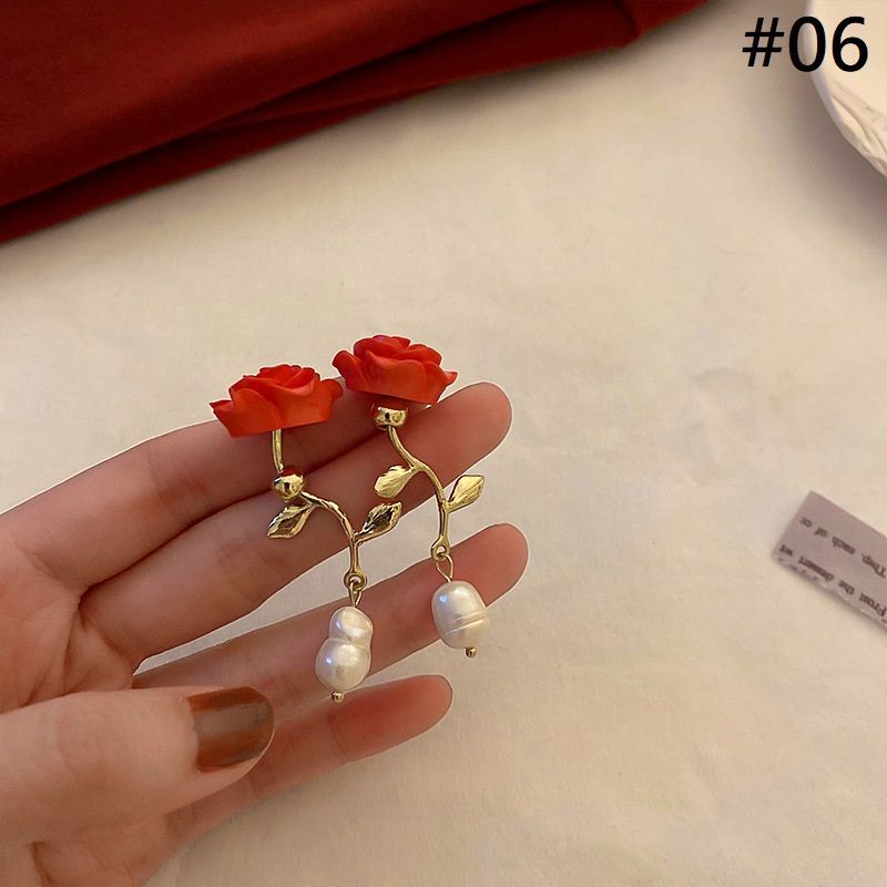 Petal Faux designs) (various Alloy Earring Pearl /