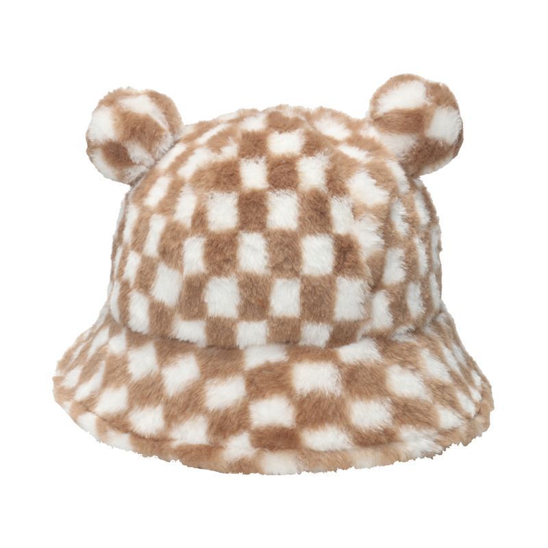Bear Ear Faux Shearling Bucket Hat