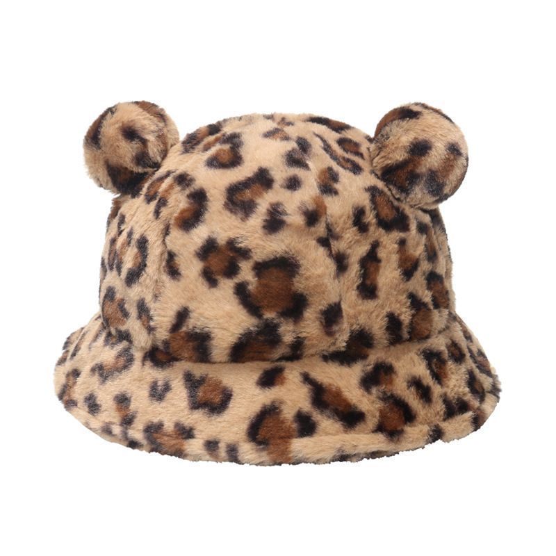 Bear Ear Faux Shearling Bucket Hat