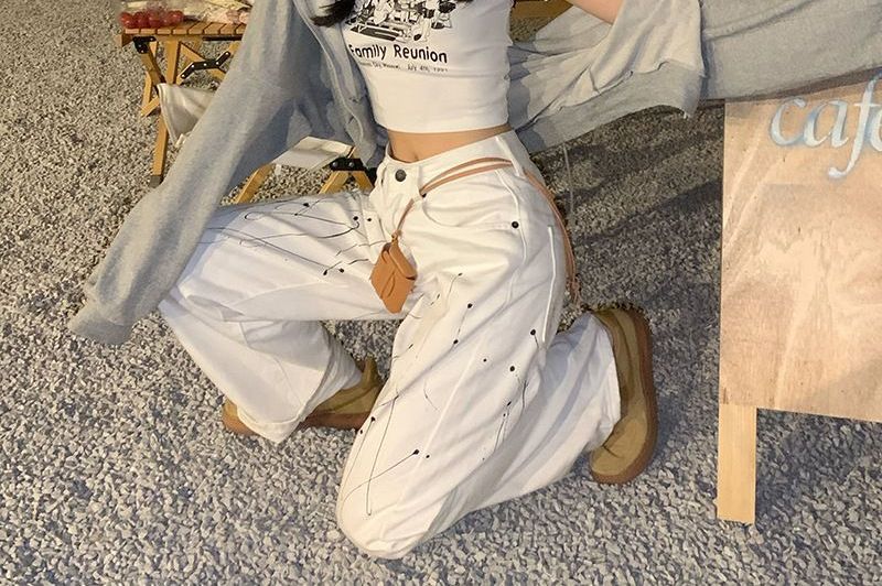 Short-Sleeve T-Shirt Cropped Print Cartoon