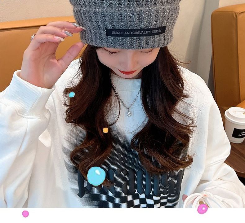 Lettering Applique Knit Beanie