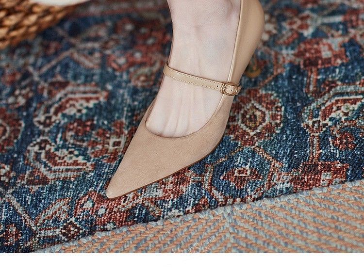 Pointy-Toe Mary Stiletto Heel Jane Pumps