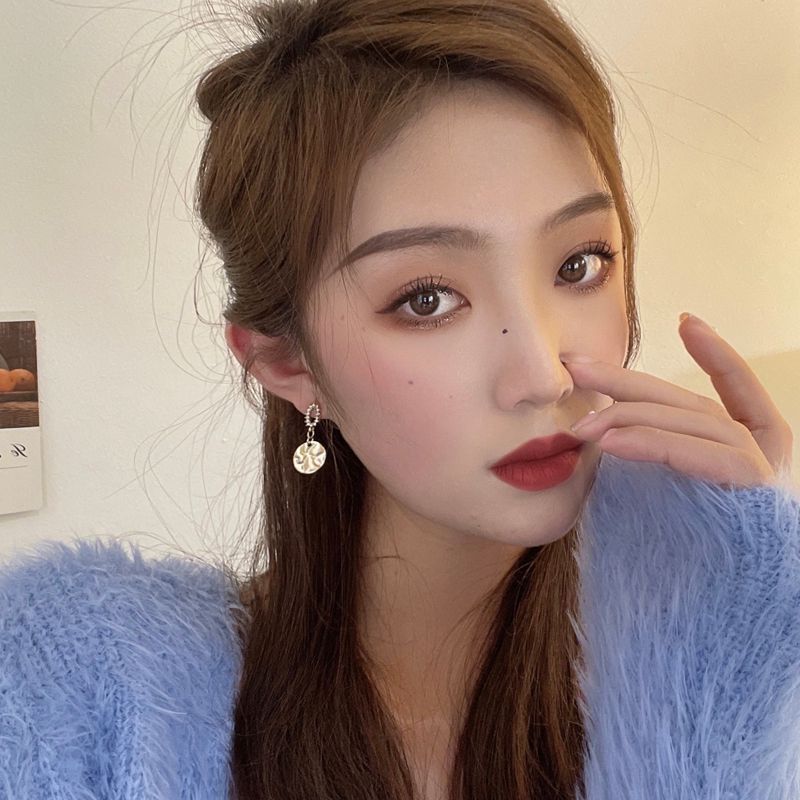 Earring / Rhinestone Drop Clip-On Floral