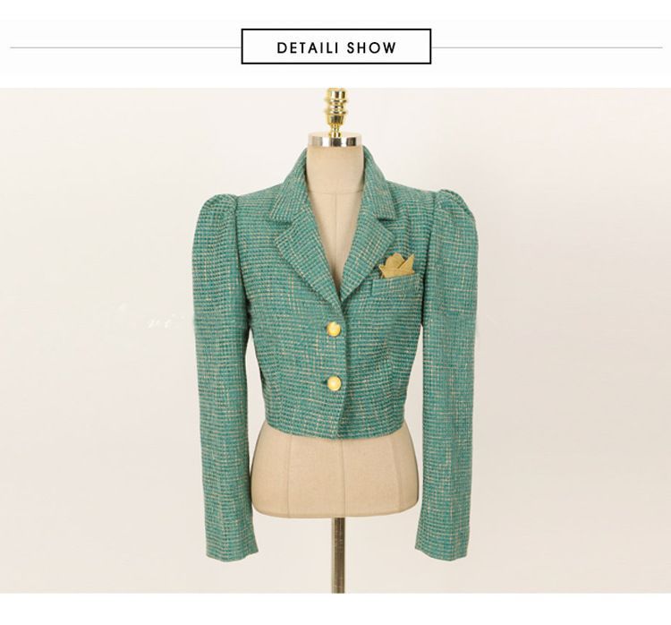 Set: Tweed Cropped Blazer + Midi A-Line Skirt