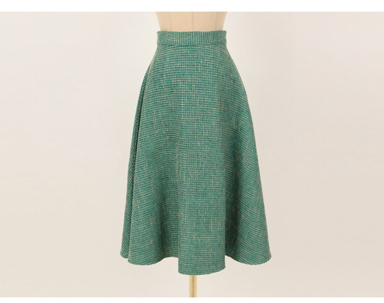 Set: Tweed Cropped Blazer + Midi A-Line Skirt