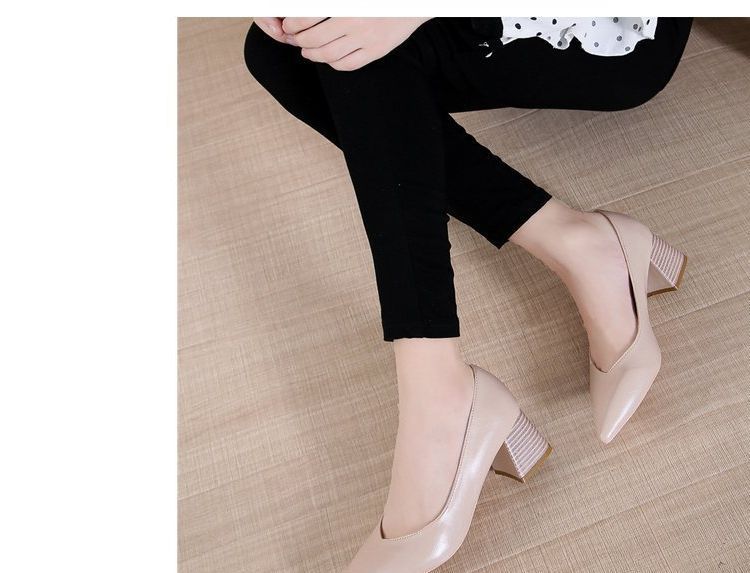 Pointy-Toe Pumps Chunky-Heel