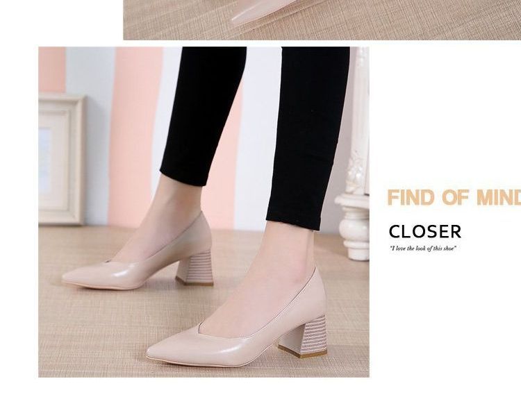 Pointy-Toe Pumps Chunky-Heel