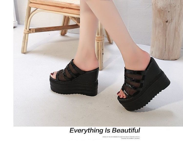 Slide Platform Wedge Sandals