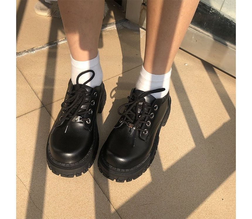 Shoes Lace-Up Platform