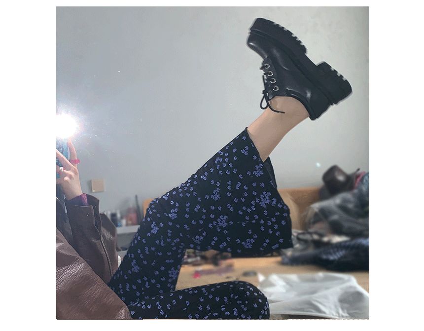 Shoes Lace-Up Platform