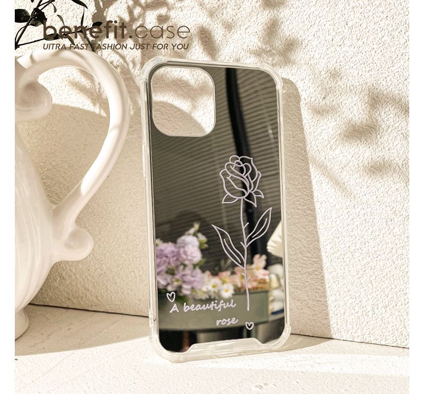 Phone Mirrored Case Flower