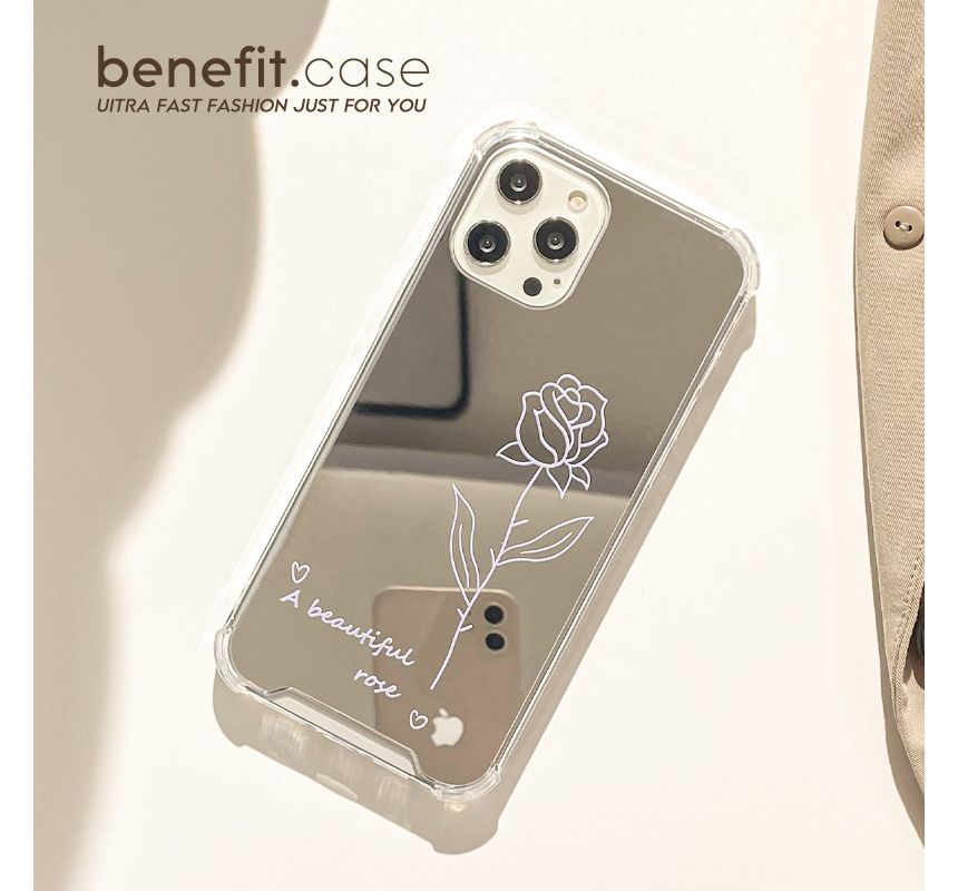 Phone Mirrored Case Flower