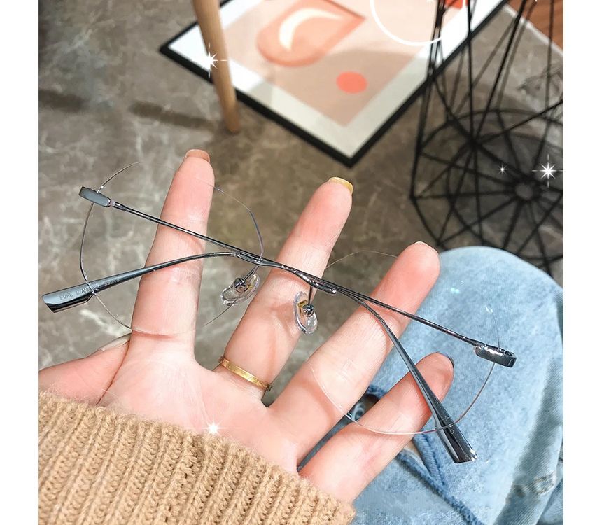 Filtering Rimless Light Blue Glasses