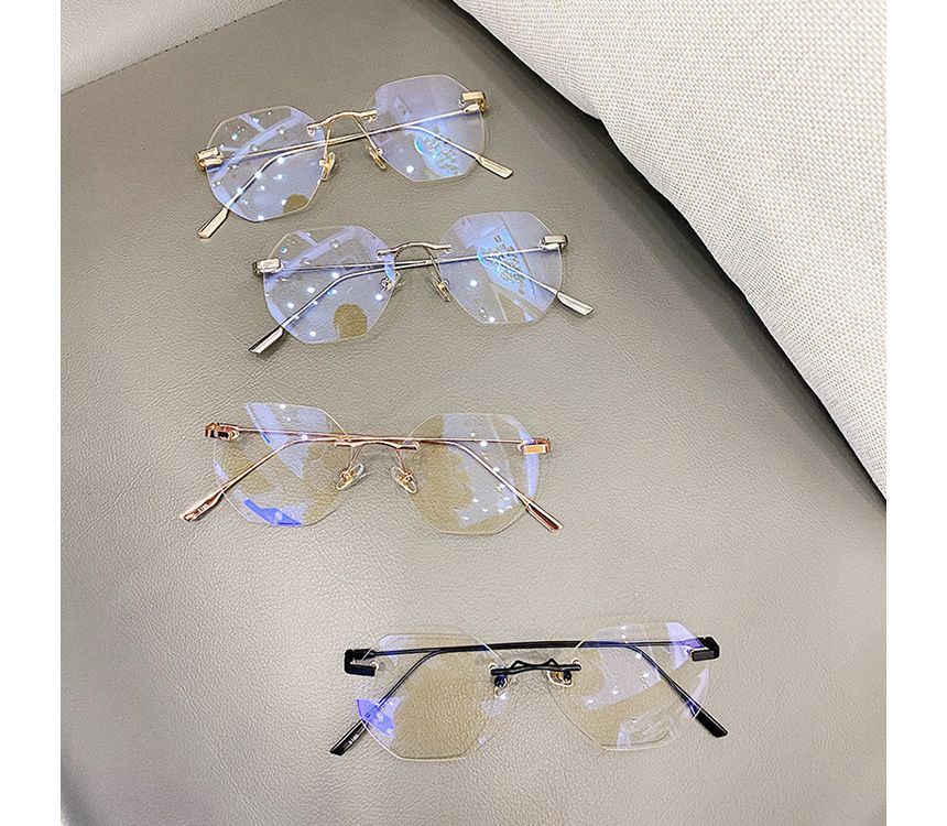 Filtering Rimless Light Blue Glasses