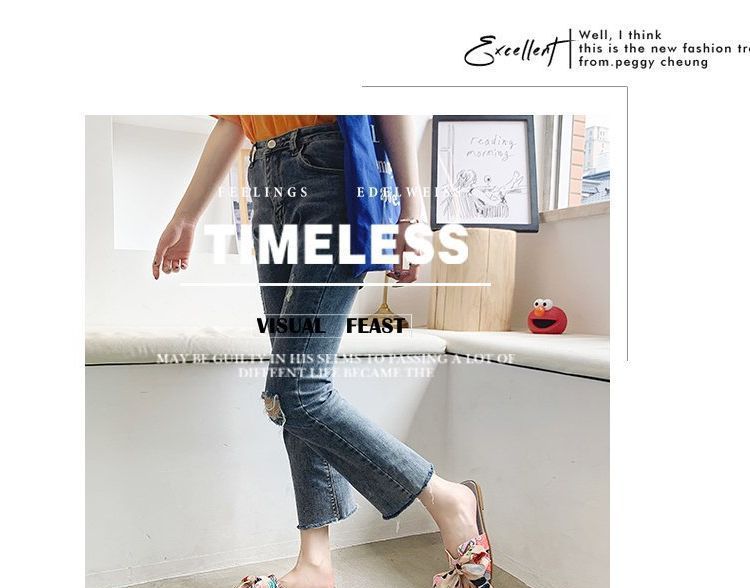 Ribbon Slide Flat Sandals