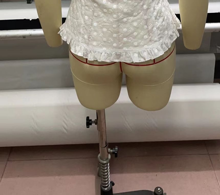 Frill Trim Eyelet Lace Blouse