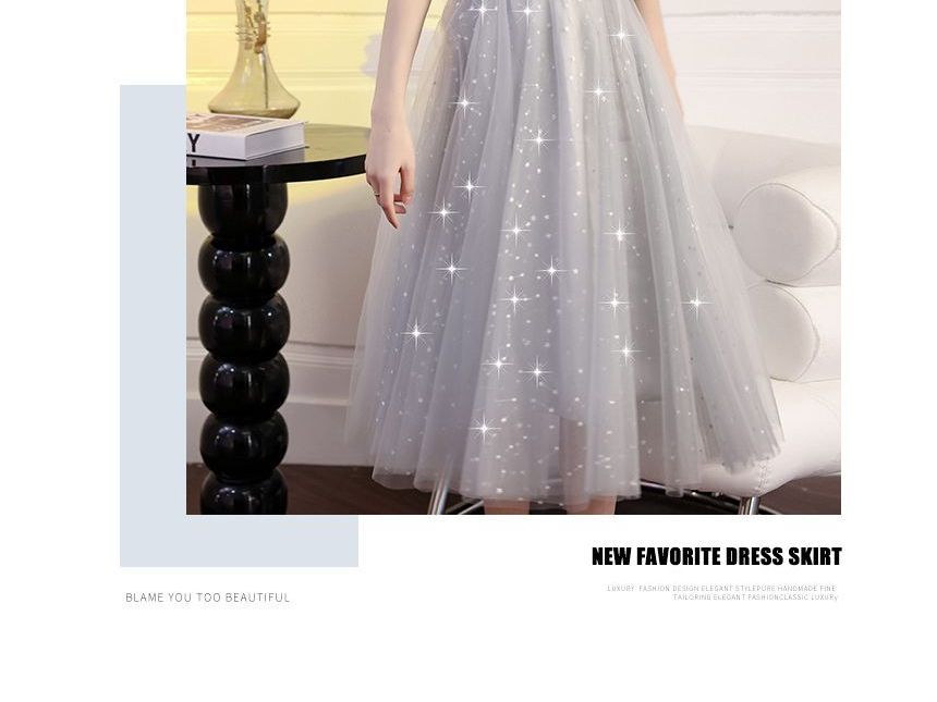 Maxi Cold Dress Prom Shoulder Sequin