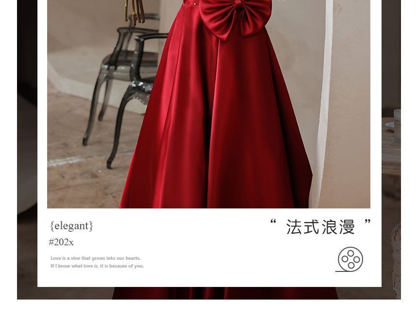 Designs) A-Line (Various Puff-Sleeve Embellished Dress Bow Prom