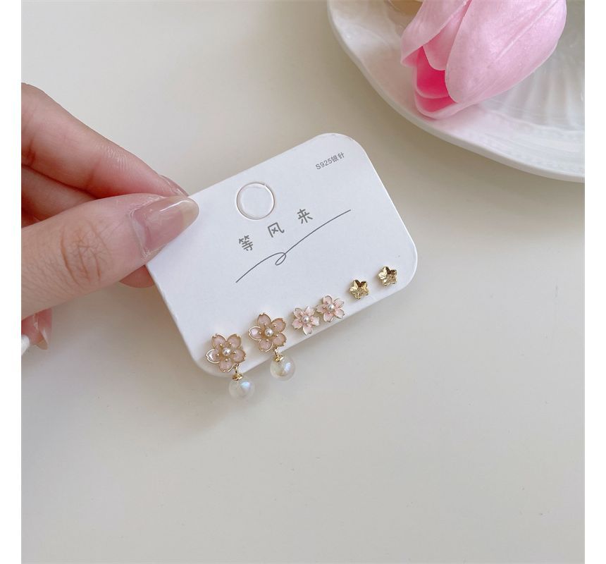 3 (various Earring Set: Pair Alloy Sakura designs)