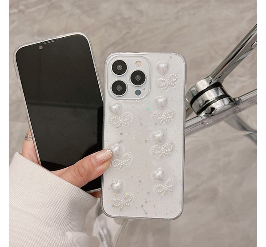 Case Phone Heart Transparent Bow Bear /