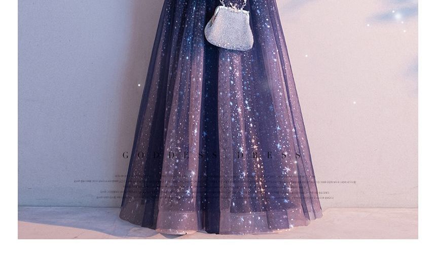 Gown Gradient Evening Mesh A-Line