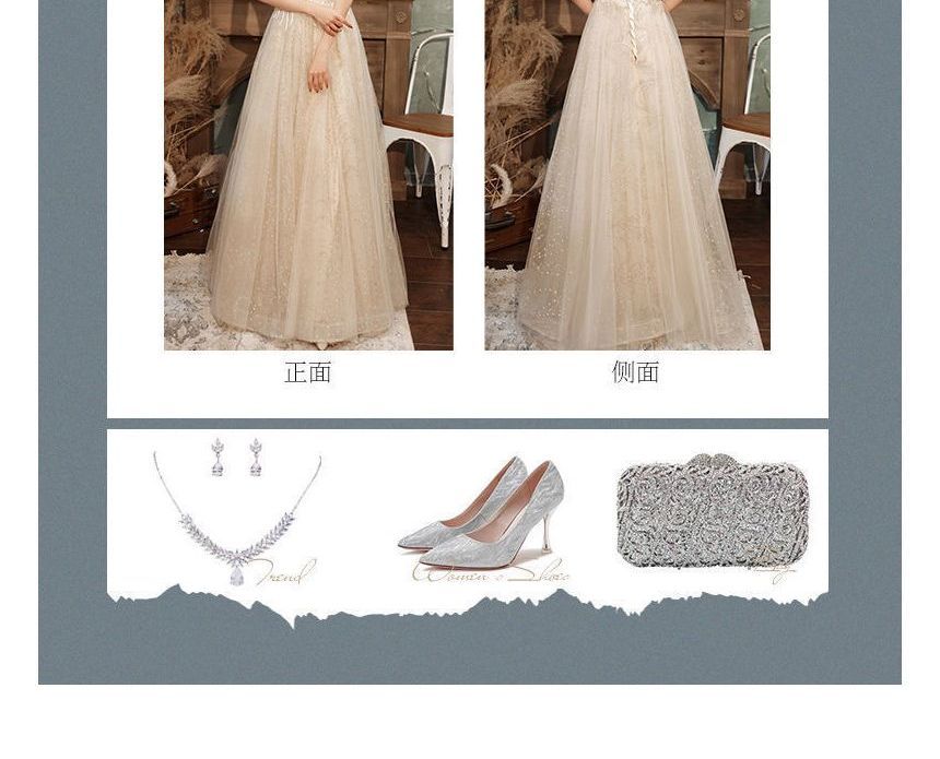 A-Line Gown Cocktail Dress Evening Puff-Sleeve /