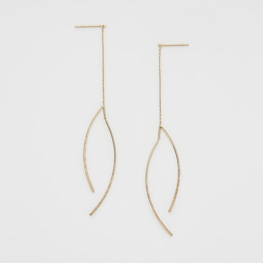 Curve Sterling Silver Fringed Earring / Faux Gemstone Sterling Silver Pendant