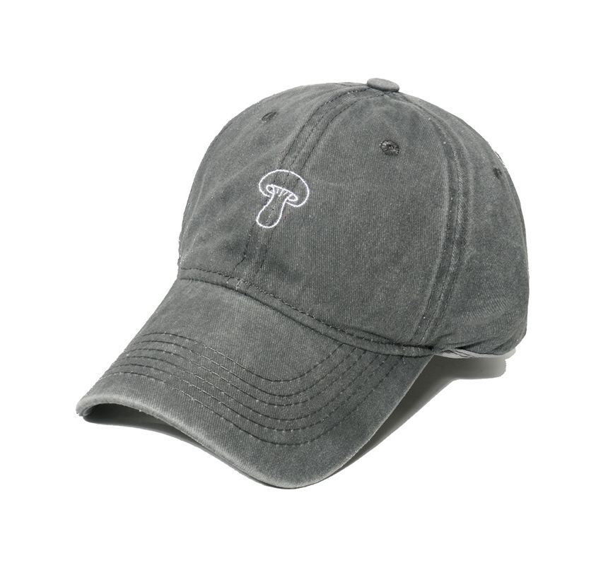 Denim Mushroom Hat Embroidered Bucket