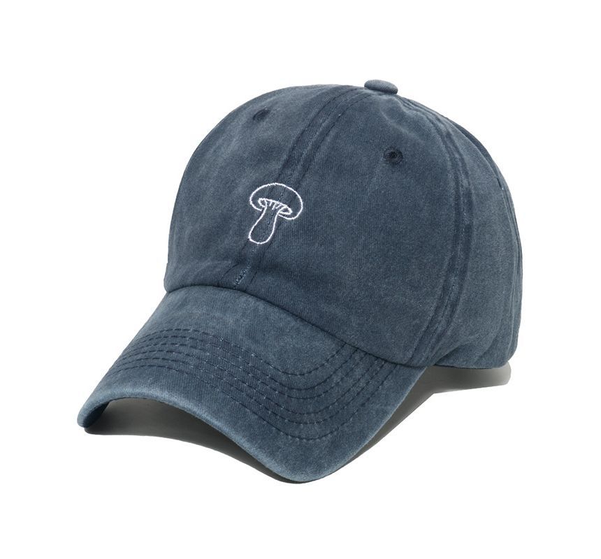 Denim Mushroom Hat Embroidered Bucket