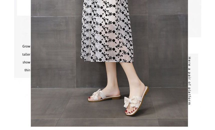 Accent Bow Sandals Slide