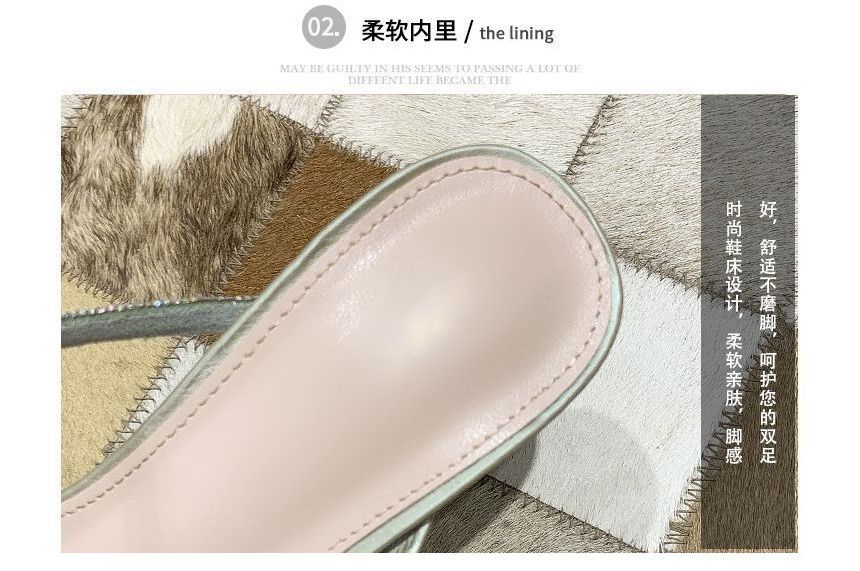 Stiletto-Heel Sandals Slide Rhinestone