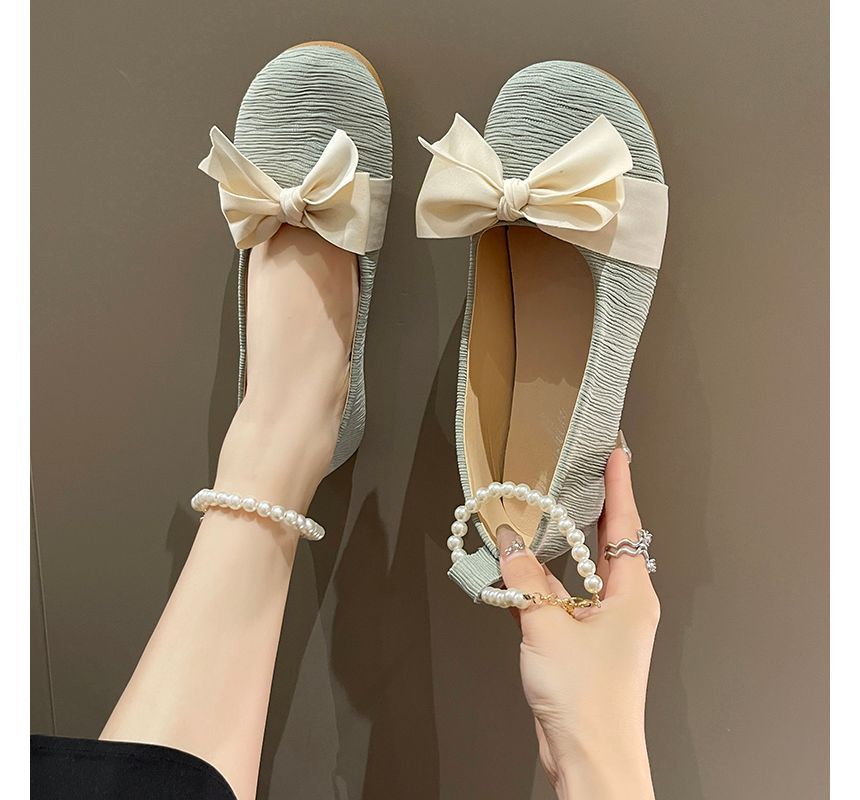 Pearl Flats Faux Bow