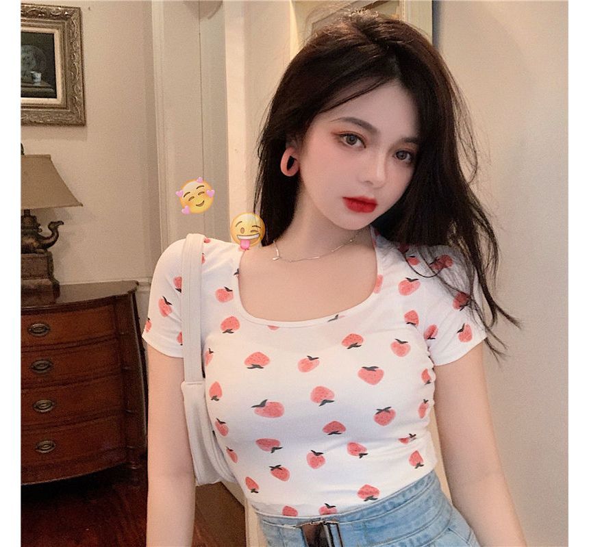 Short-Sleeve T-Shirt Print Strawberry