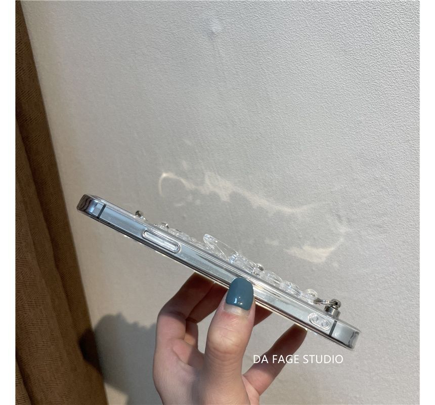 Case Chain Transparent Flower Phone