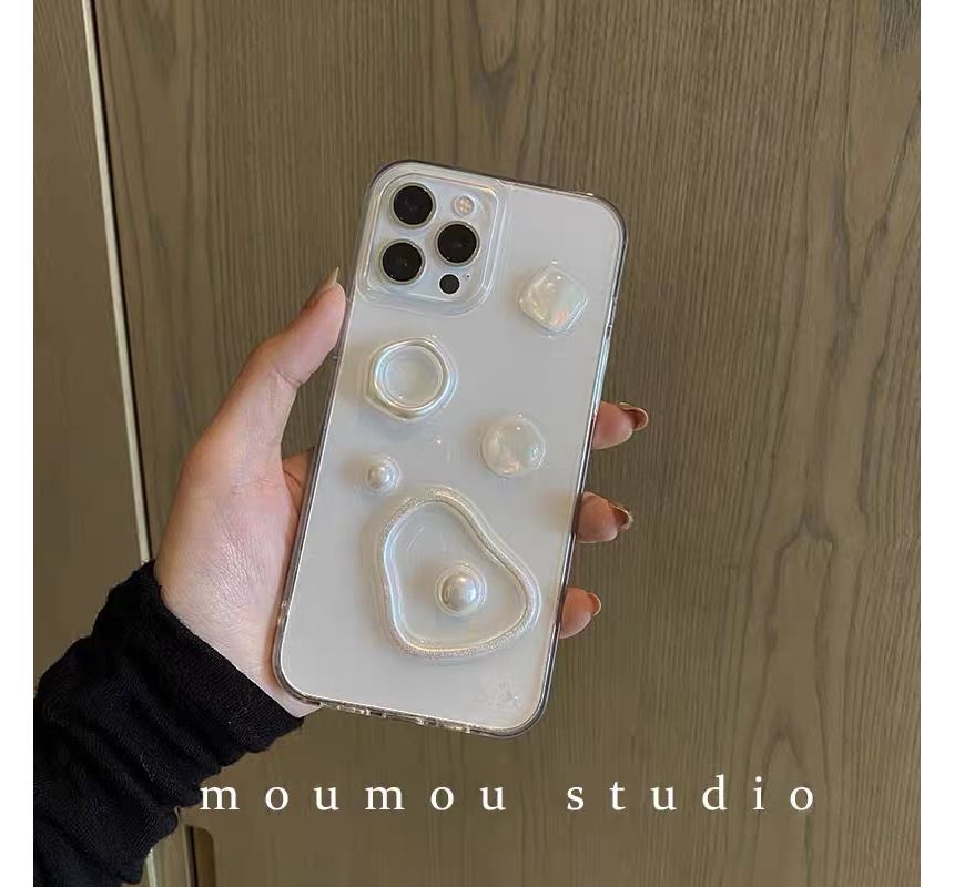 Phone Case Faux Pearl Transparent